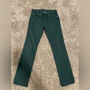 Women’s Straight Leg Green Levi Jeans